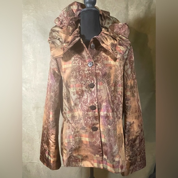 Dana Buchman Multicolor Trench Coat - Picture 1 of 3